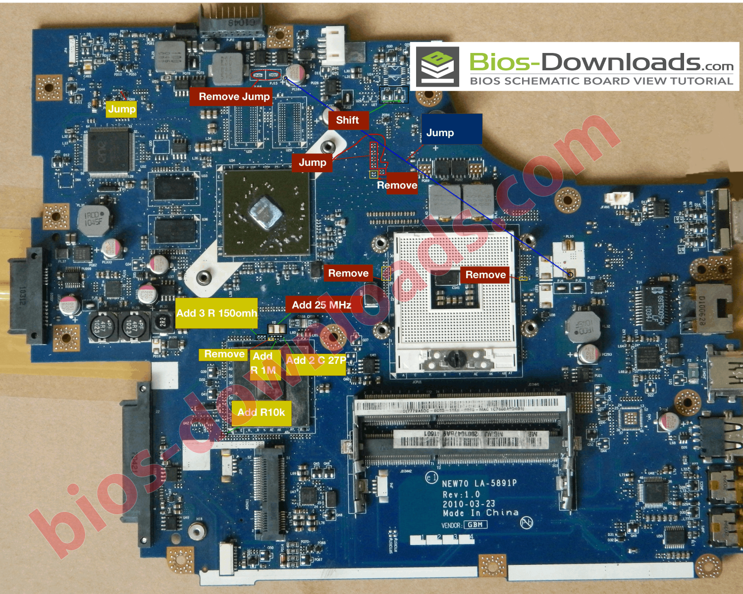 Acer Aspire 57425742G5742ZG LA5891P Conversion Discret to UMA