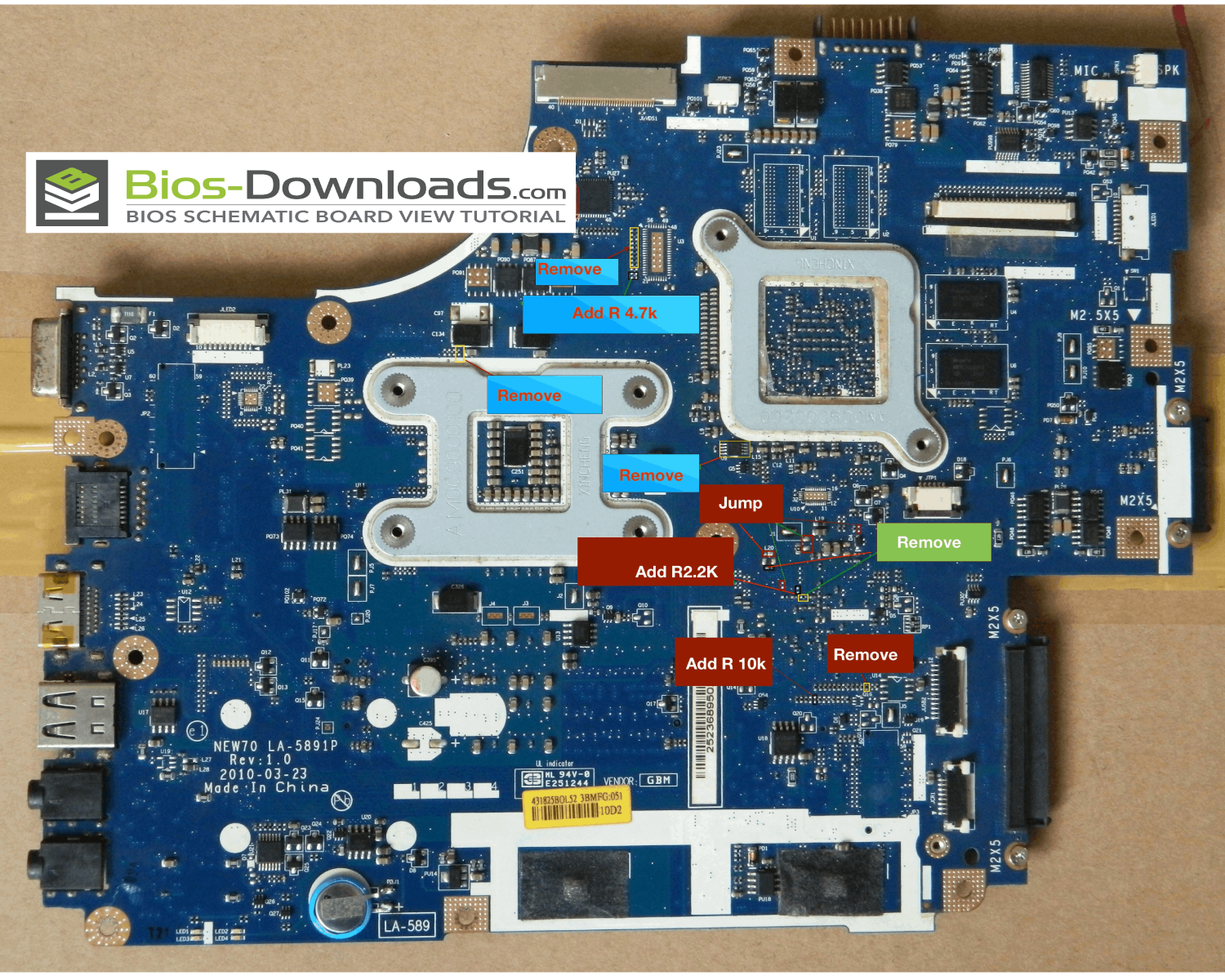 Acer Aspire 57425742G5742ZG LA5891P Conversion Discret to UMA